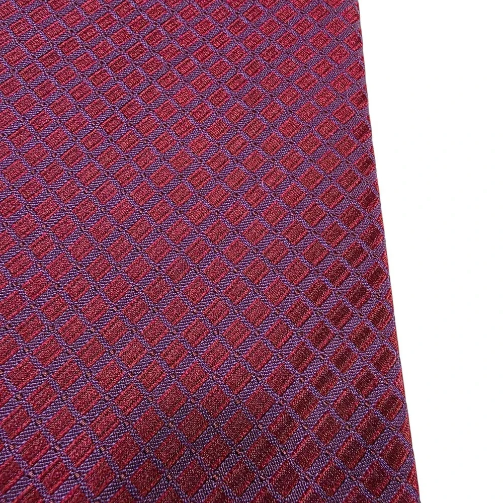 SCHOFFA Burgundy Textured‎ Silk Mens Necktie Hand Finished Made in Italy Luxury
